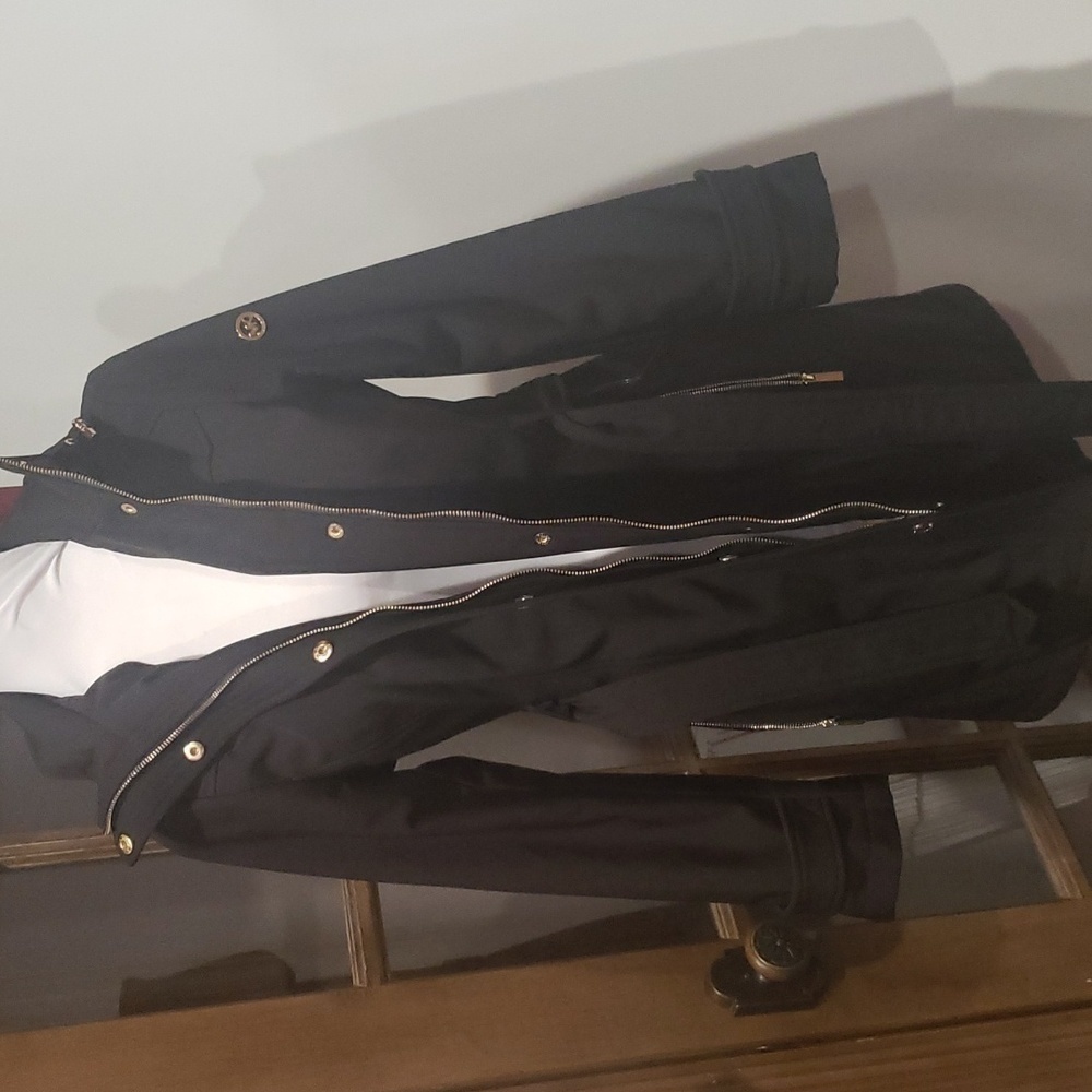 Michael Khors belted black coat SZ PS nwot